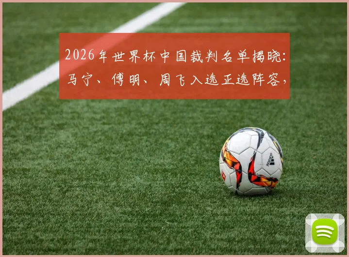 2026年世界杯中国裁判名单揭晓:马宁、傅明、周飞入选正选阵容,北青最新报道解析
